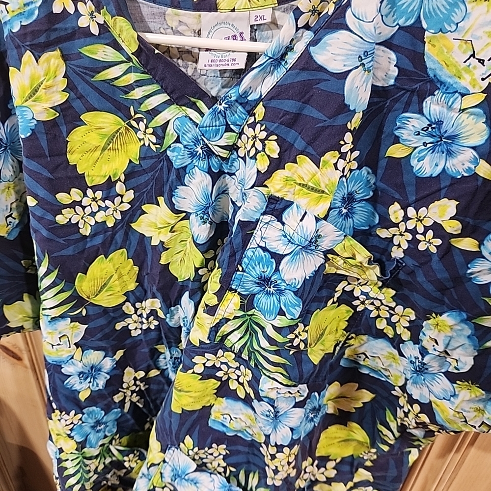 Floral Blue and Green Men's Shirt